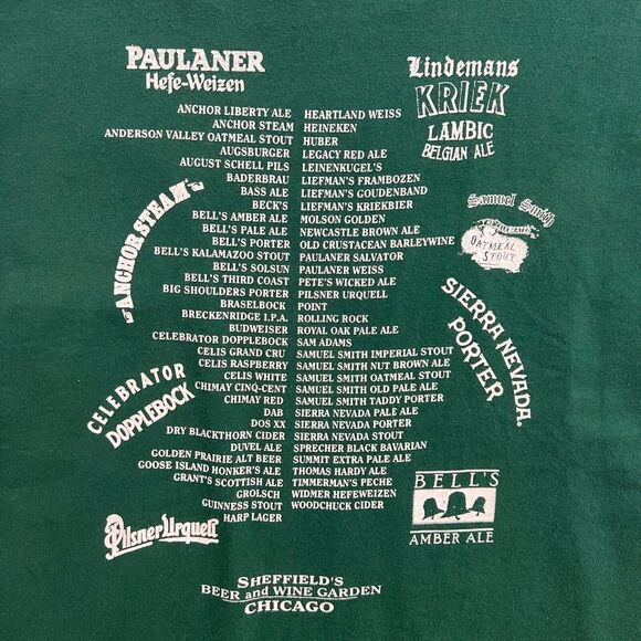 Vintage Joseph Sheffield Beer Society  XL Men Shirt Green‎ Single Stitch - Picture 5 of 13